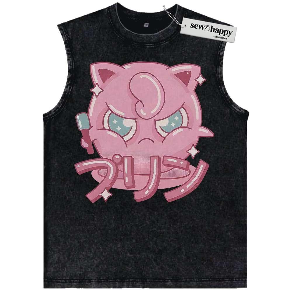 Wash Tank Top Jigglypuff Tank Top, Pokemon Tank Top, Anime Tank Top, Vintage Tank Top