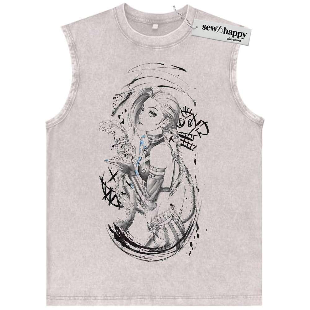Wash Tank Top Jinx Tank Top, League of Legends Tank Top, LoL Tank Top, Game Tank Top, Vintage Tank Top