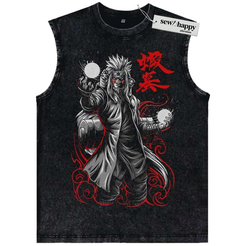Wash Tank Top Jiraiya Tank Top, Naruto Tank Top, Anime Tank Top, Vintage Tank Top