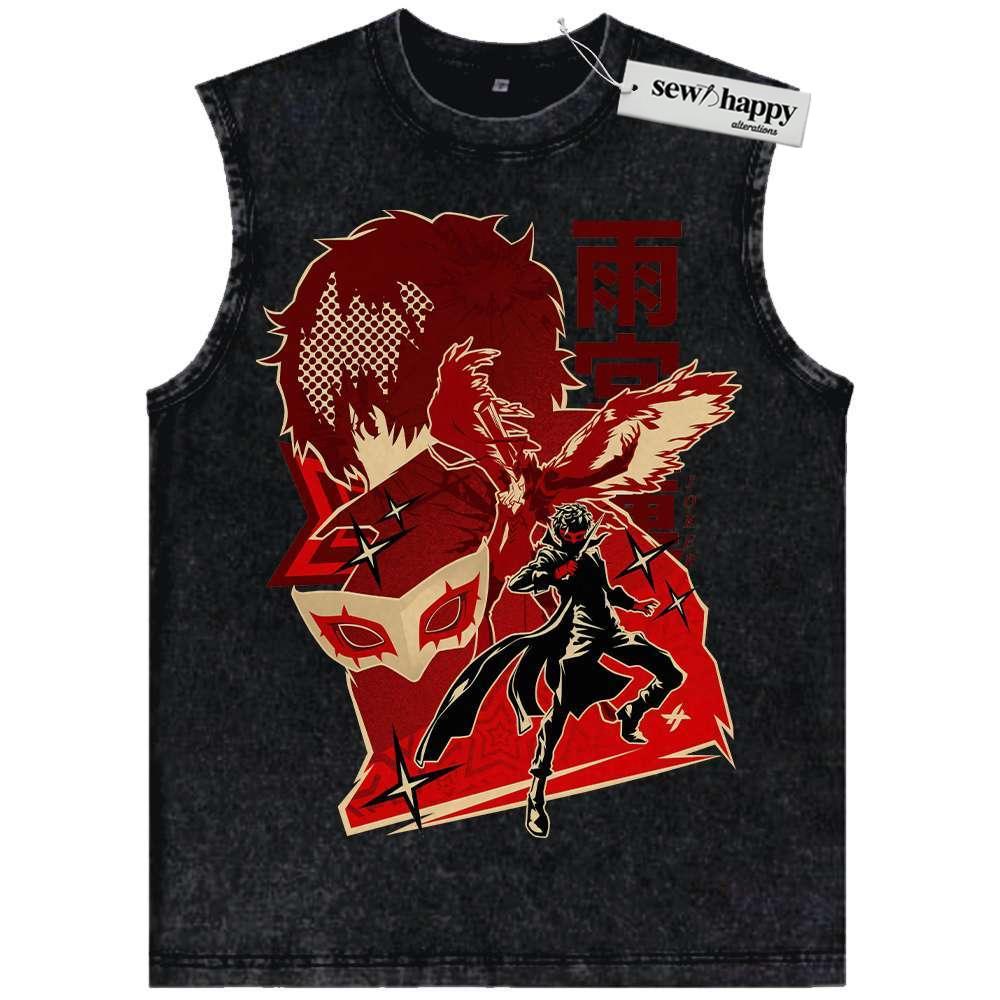 Wash Tank Top Joker Tank Top, Persona Tank Top, Game Tank Top, Vintage Tank Top