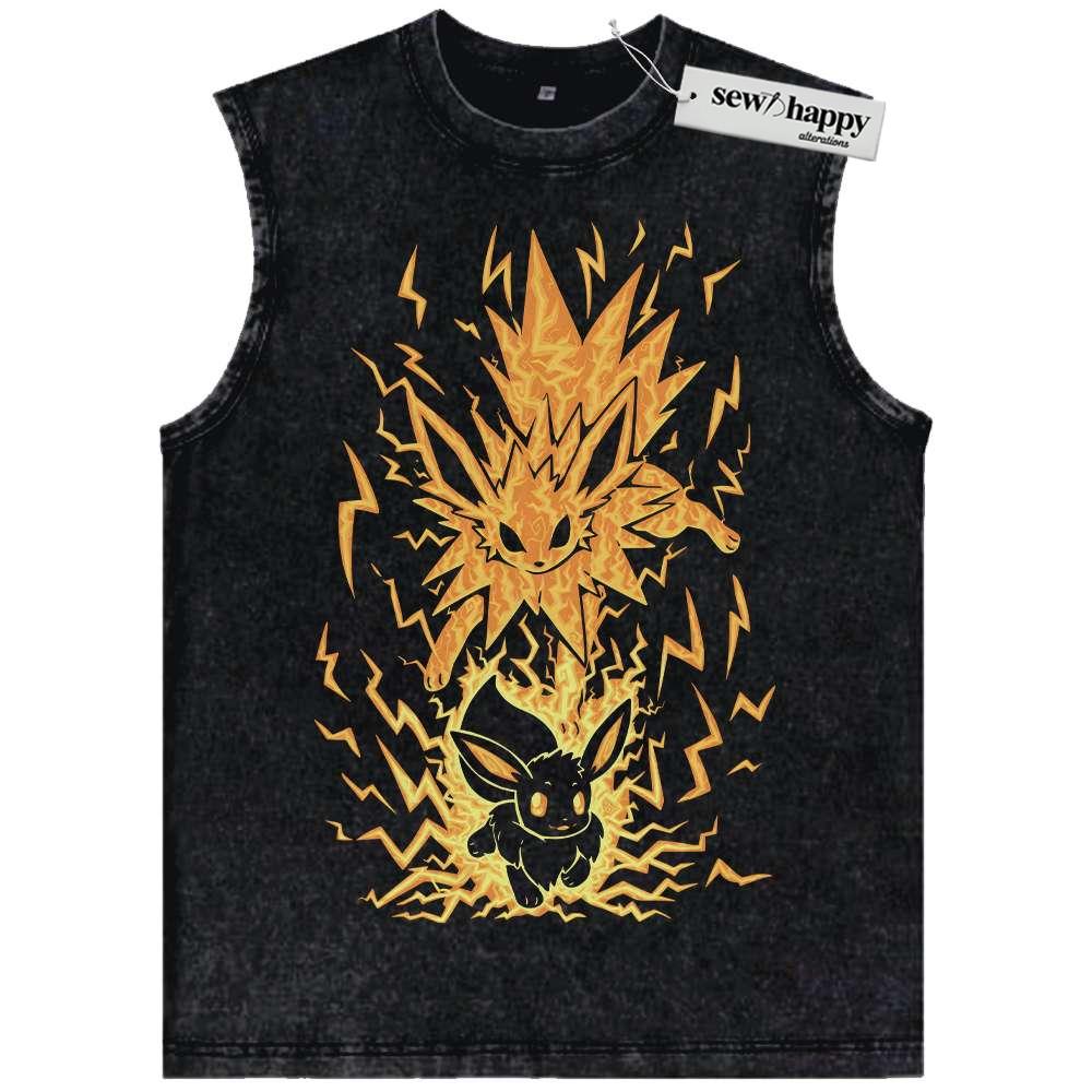 Wash Tank Top Jolteon Tank Top, Eevee Tank Top, Pokemon Tank Top, Anime Tank Top, Vintage Tank Top
