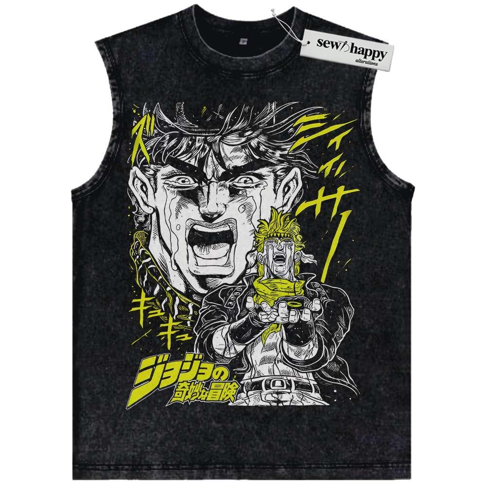Wash Tank Top Joseph Joestar Tank Top, JoJo’s Bizarre Adventure Tank Top, Anime Tank Top, Vintage Tank Top