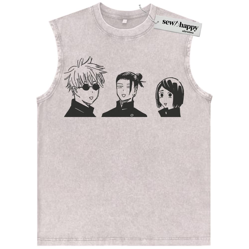 Wash Tank Top Jujutsu Kaisen Tank Top, Anime Tank Top, Vintage Tank Top
