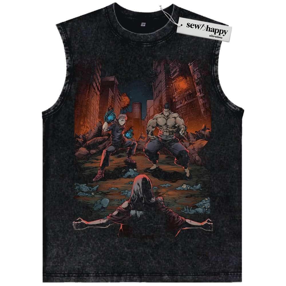 Wash Tank Top Jujutsu Kaisen Tank Top, Anime Tank Top, Vintage Tank Top