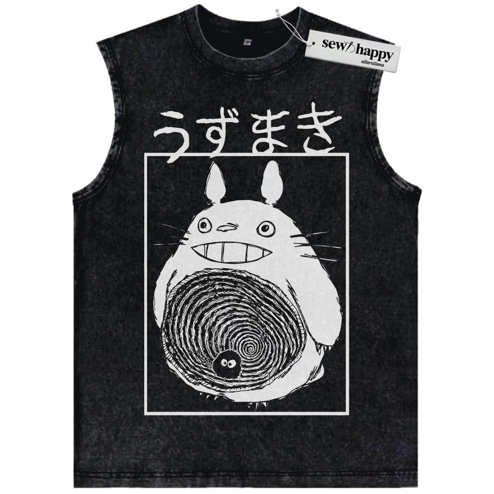 Wash Tank Top Junji Ito x My Neighbor Totoro Tank Top, Studio Ghibli Tank Top, Anime Tank Top, Vintage Tank Top