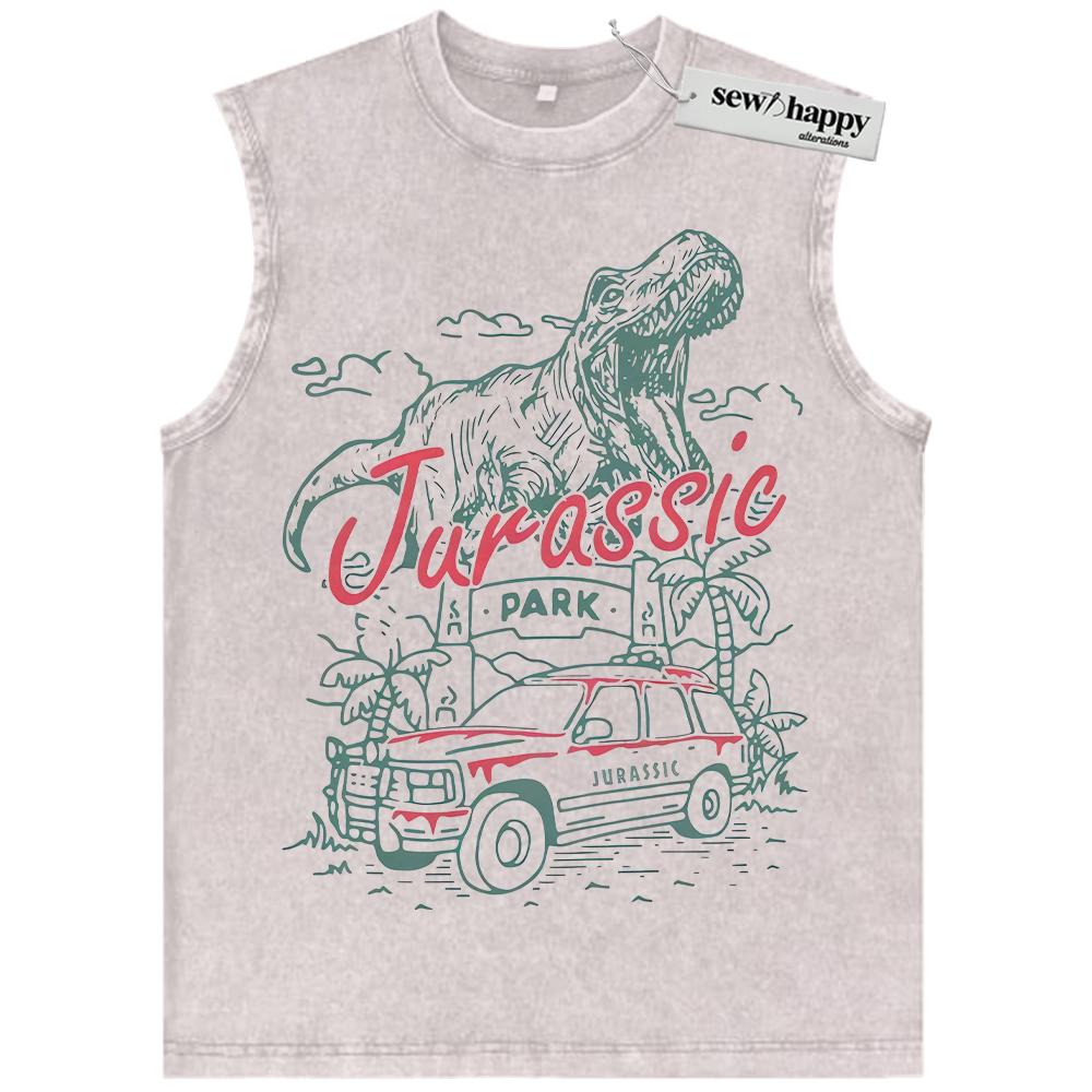 Wash Tank Top Jurassic Park Tank Top, Movie Tank Top, Vintage Tank Top