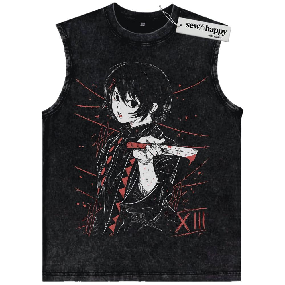Wash Tank Top Juuzou Suzuya Tank Top, Tokyo Ghoul Tank Top, Anime Tank Top, Vintage Tank Top