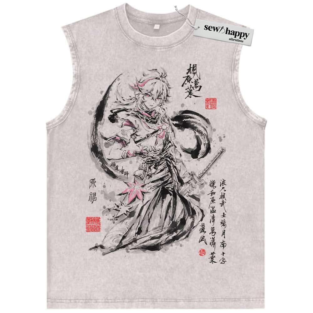 Wash Tank Top Kaedehara Kazuha Tank Top, Genshin Impact Tank Top, Game Tank Top, Vintage Tank Top