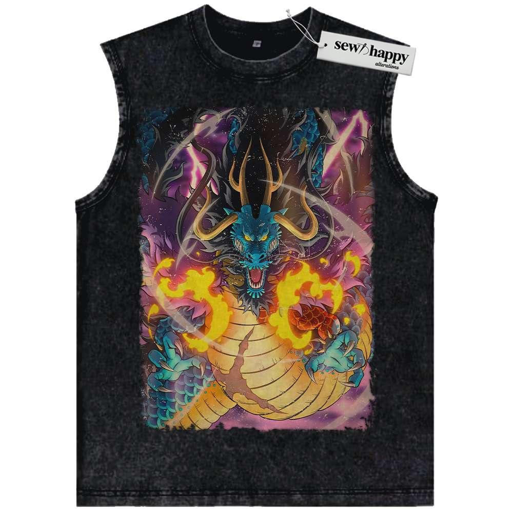 Wash Tank Top Kaido Tank Top, One Piece Tank Top, Anime Tank Top, Vintage Tank Top