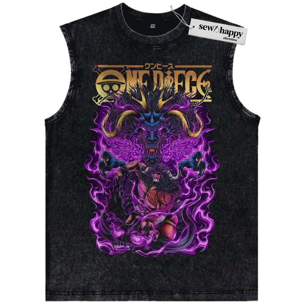 Wash Tank Top Kaido Tank Top, One Piece Tank Top, Anime Tank Top, Vintage Tank Top
