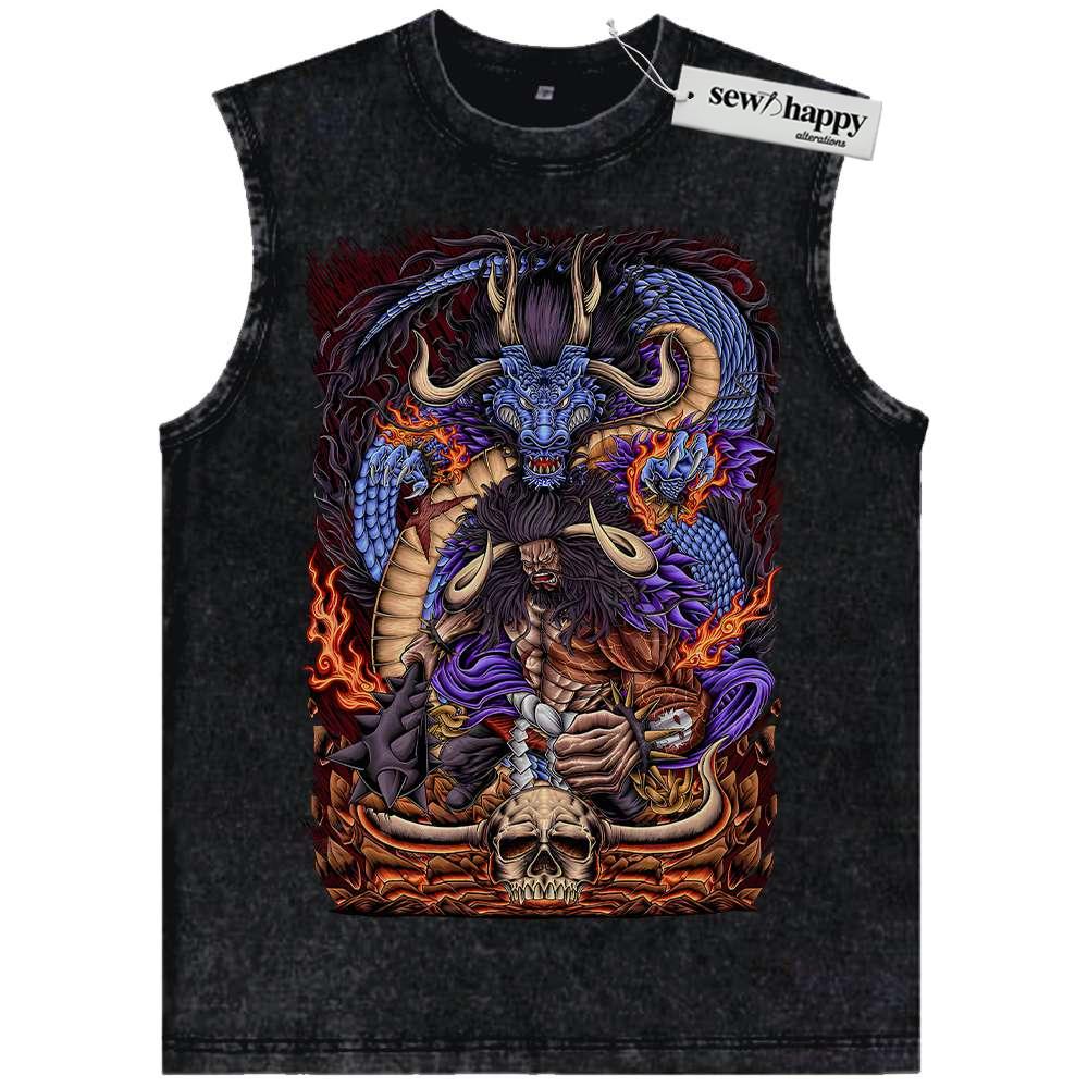 Wash Tank Top Kaido Tank Top, One Piece Tank Top, Anime Tank Top, Vintage Tank Top