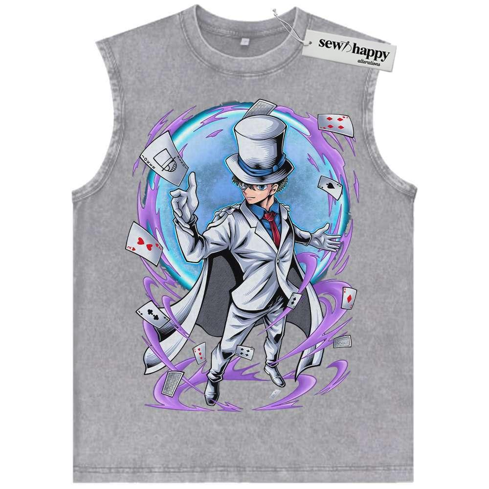 Wash Tank Top Kaito Kid Tank Top, Detective Conan Tank Top, Anime Tank Top, Vintage Tank Top
