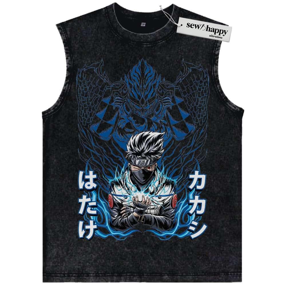 Wash Tank Top Kakashi Hatake Tank Top, Naruto Tank Top, Anime Tank Top, Vintage Tank Top