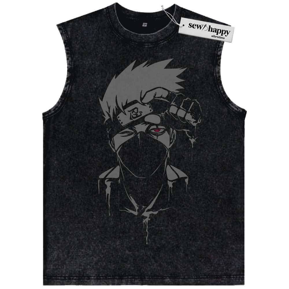 Wash Tank Top Kakashi Hatake Tank Top, Naruto Tank Top, Anime Tank Top, Vintage Tank Top