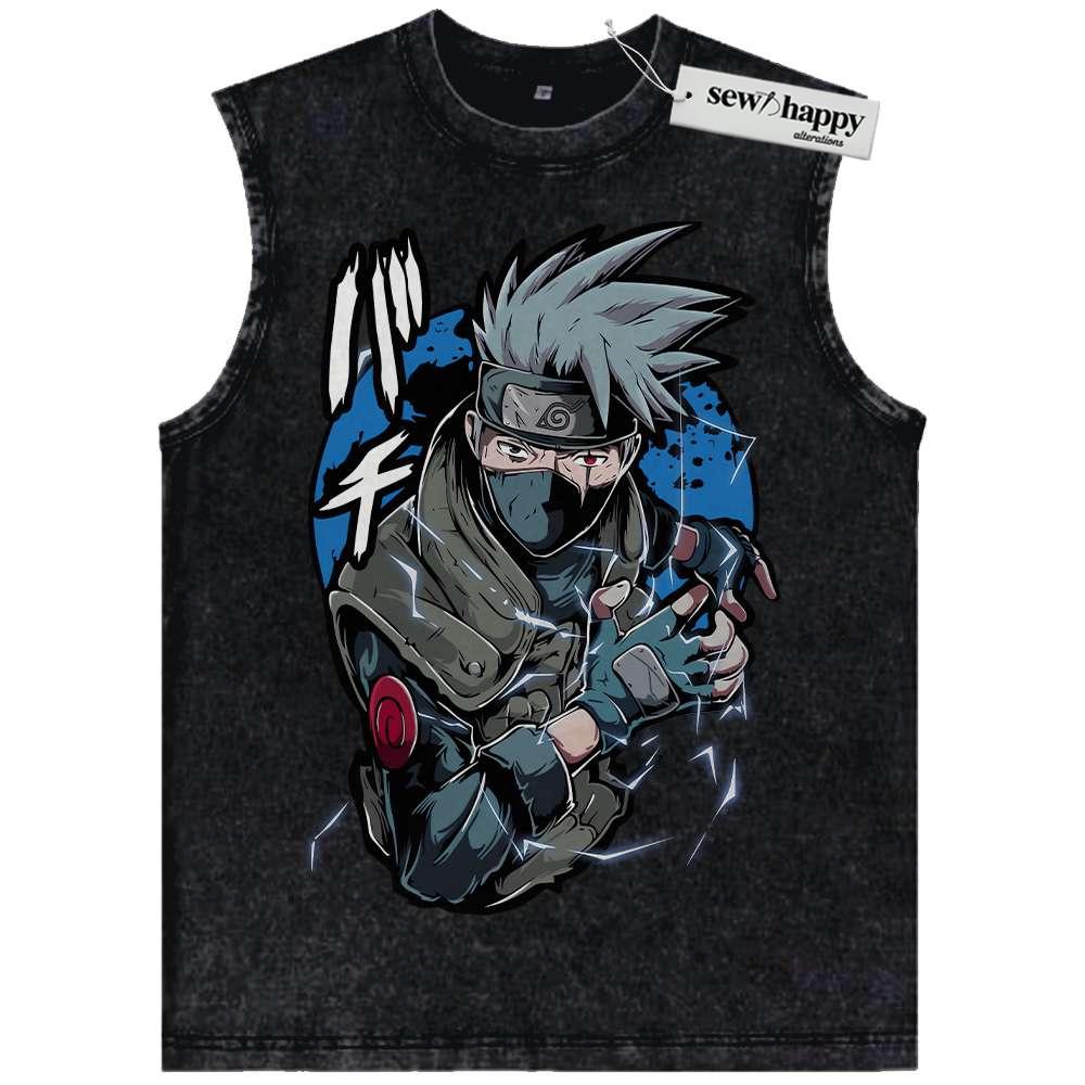 Wash Tank Top Kakashi Hatake Tank Top, Naruto Tank Top, Anime Tank Top, Vintage Tank Top