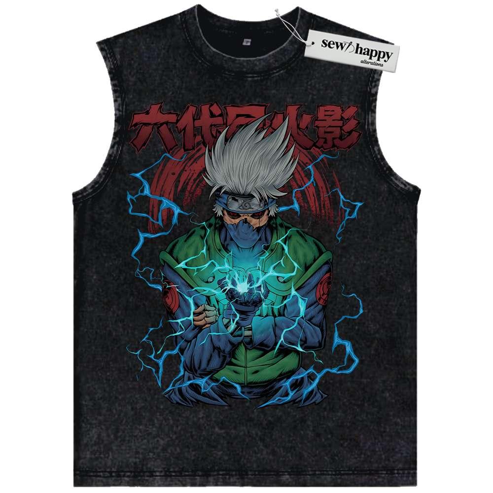 Wash Tank Top Kakashi Hatake Tank Top, Naruto Tank Top, Anime Tank Top, Vintage Tank Top