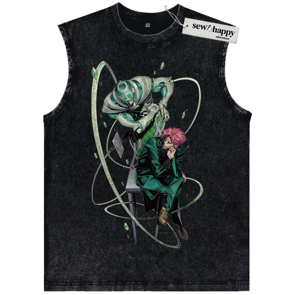 Wash Tank Top Kakyoin Noriaki Tank Top, JoJo’s Bizarre Adventure Tank Top, Anime Tank Top, Vintage Tank Top