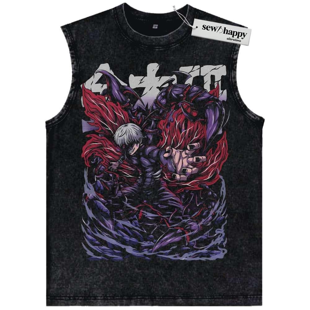 Wash Tank Top Ken Kaneki Tank Top, Tokyo Ghoul Tank Top, Anime Tank Top, Vintage Tank Top