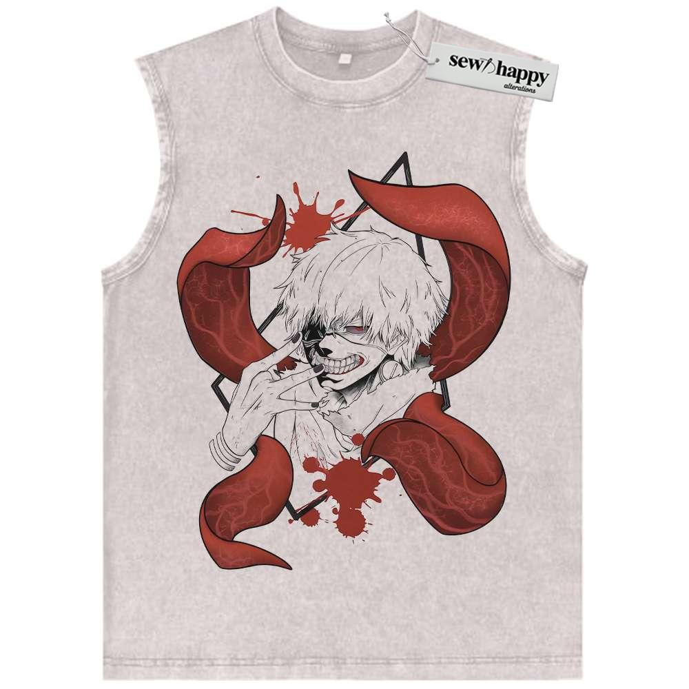 Wash Tank Top Ken Kaneki Tank Top, Tokyo Ghoul Tank Top, Anime Tank Top, Vintage Tank Top