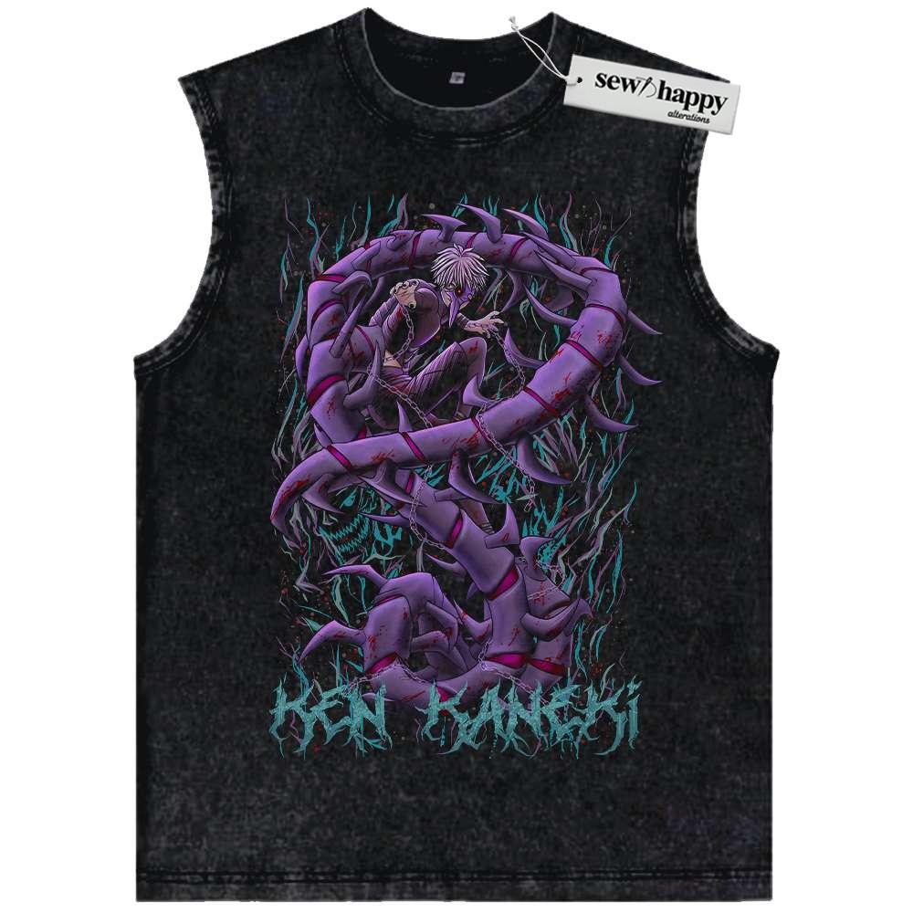 Wash Tank Top Ken Kaneki Tank Top, Tokyo Ghoul Tank Top, Anime Tank Top, Vintage Tank Top