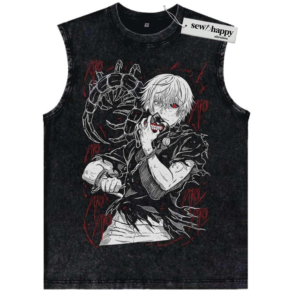 Wash Tank Top Ken Kaneki Tank Top, Tokyo Ghoul Tank Top, Anime Tank Top, Vintage Tank Top
