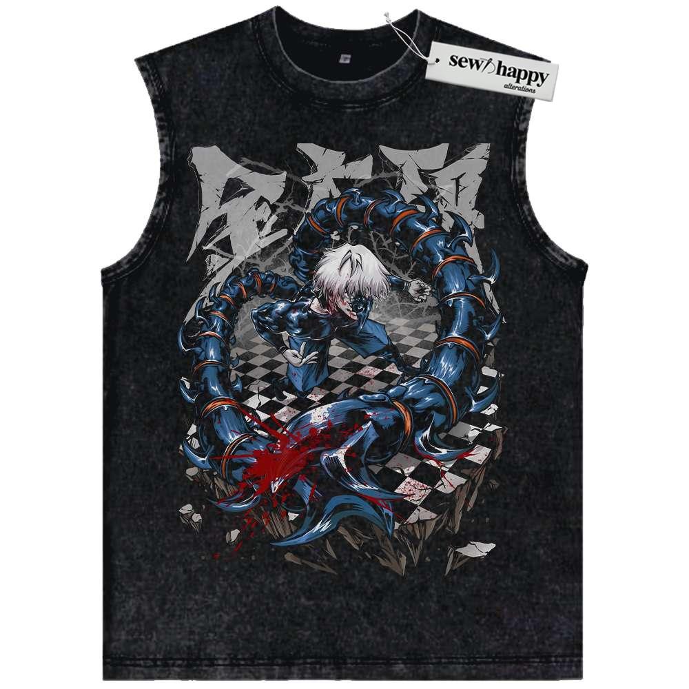 Wash Tank Top Ken Kaneki Tank Top, Tokyo Ghoul Tank Top, Anime Tank Top, Vintage Tank Top