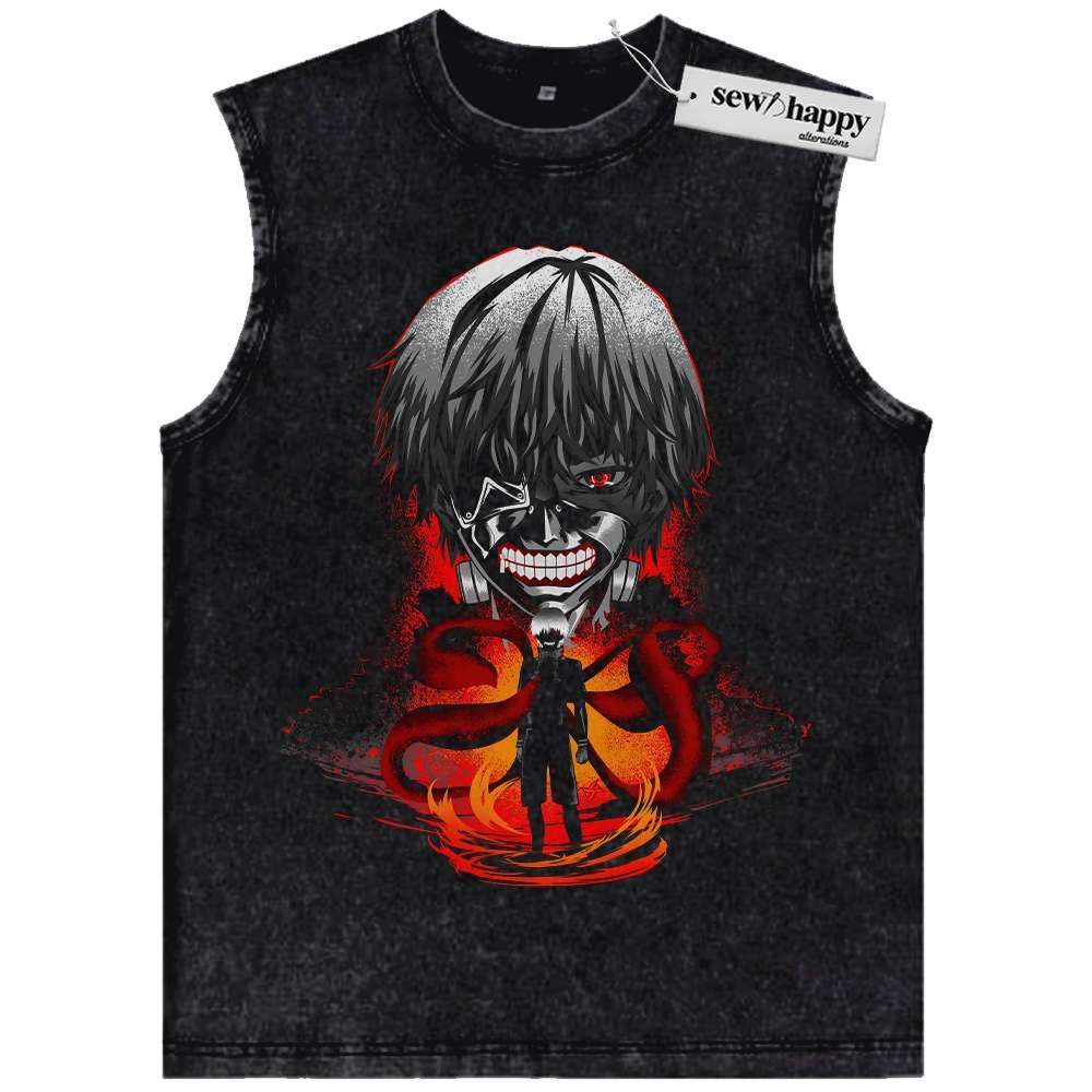 Wash Tank Top Ken Kaneki Tank Top, Tokyo Ghoul Tank Top, Anime Tank Top, Vintage Tank Top