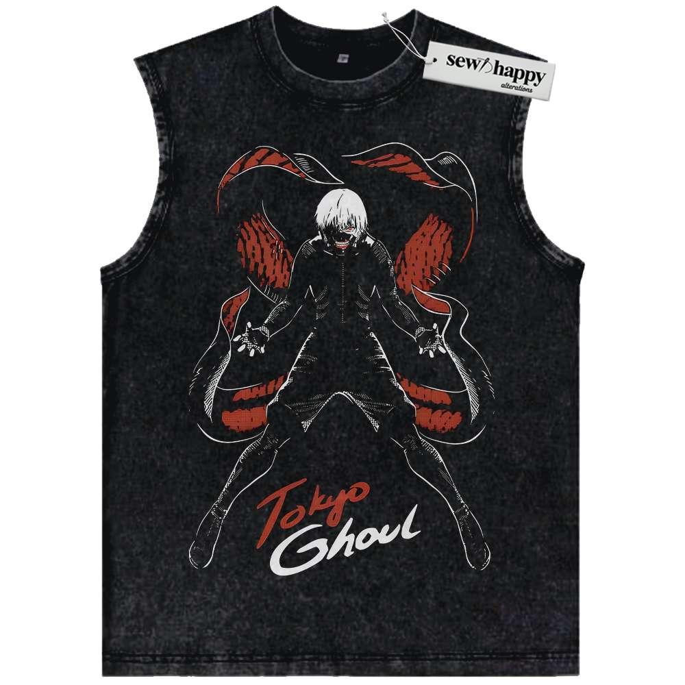 Wash Tank Top Ken Kaneki Tank Top, Tokyo Ghoul Tank Top, Anime Tank Top, Vintage Tank Top