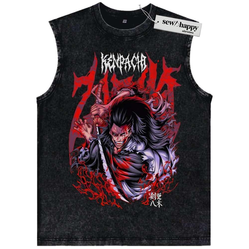 Wash Tank Top Kenpachi Zaraki Tank Top, Bleach Tank Top, Anime Tank Top, Vintage Tank Top