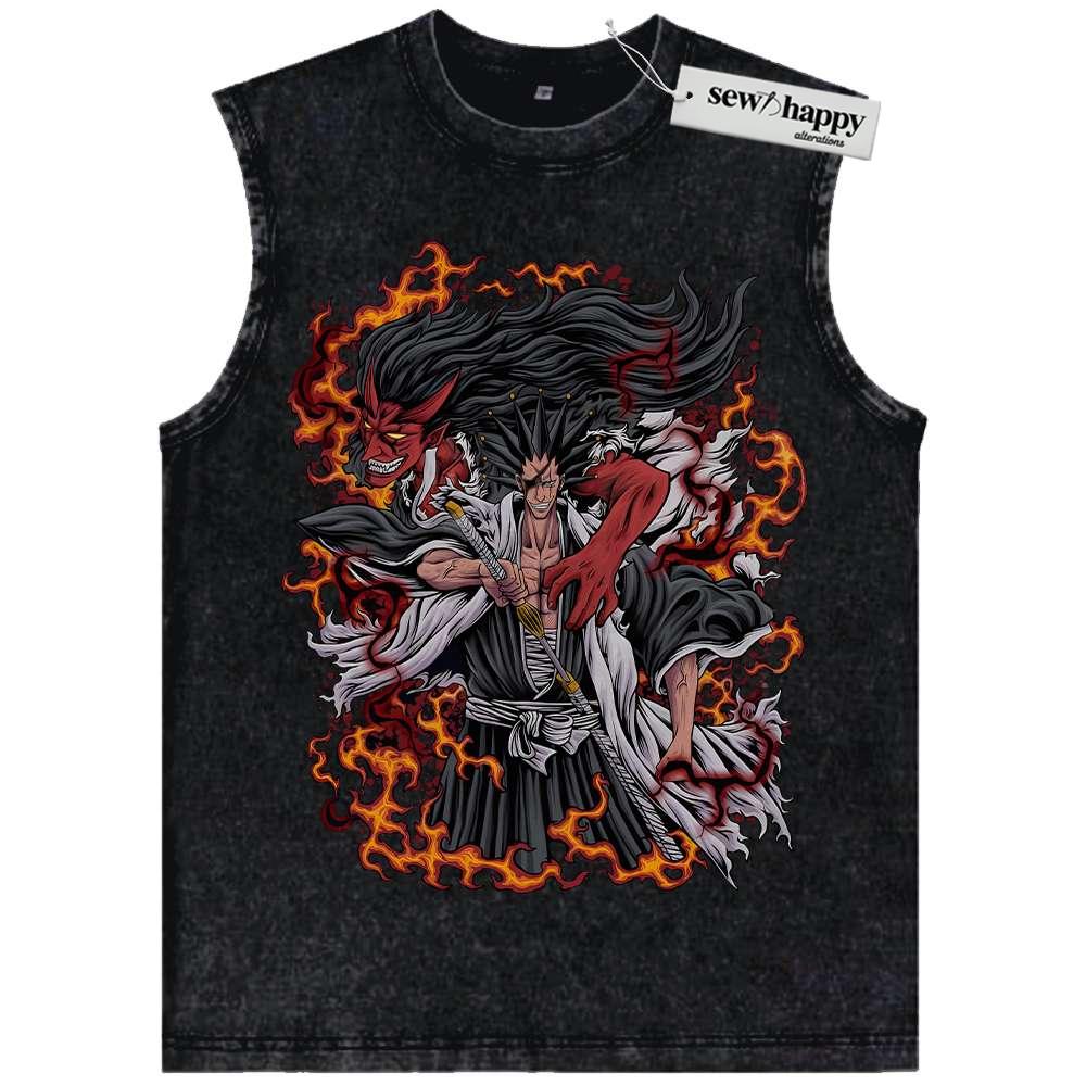 Wash Tank Top Kenpachi Zaraki Tank Top, Bleach Tank Top, Anime Tank Top, Vintage Tank Top