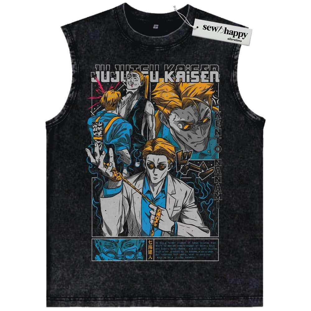 Wash Tank Top Kento Nanami Tank Top, Jujutsu Kaisen Tank Top, Anime Tank Top, Vintage Tank Top