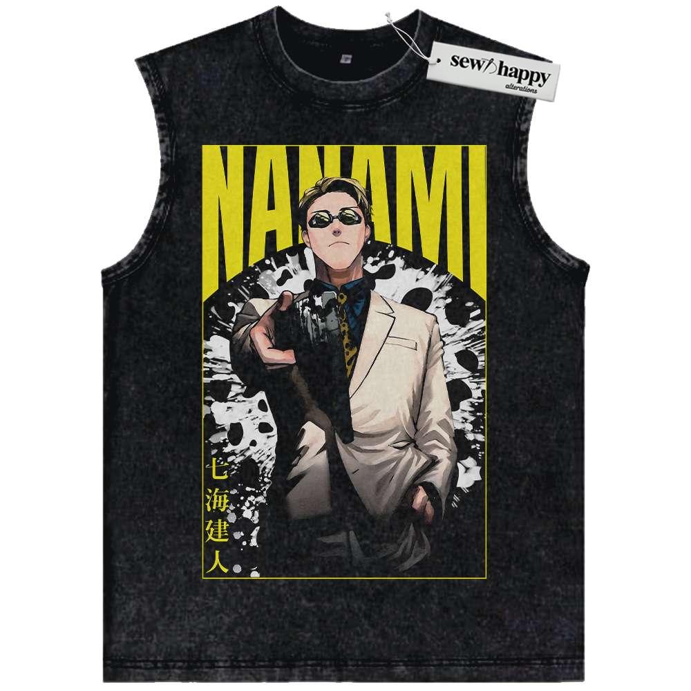 Wash Tank Top Kento Nanami Tank Top, Jujutsu Kaisen Tank Top, Anime Tank Top, Vintage Tank Top