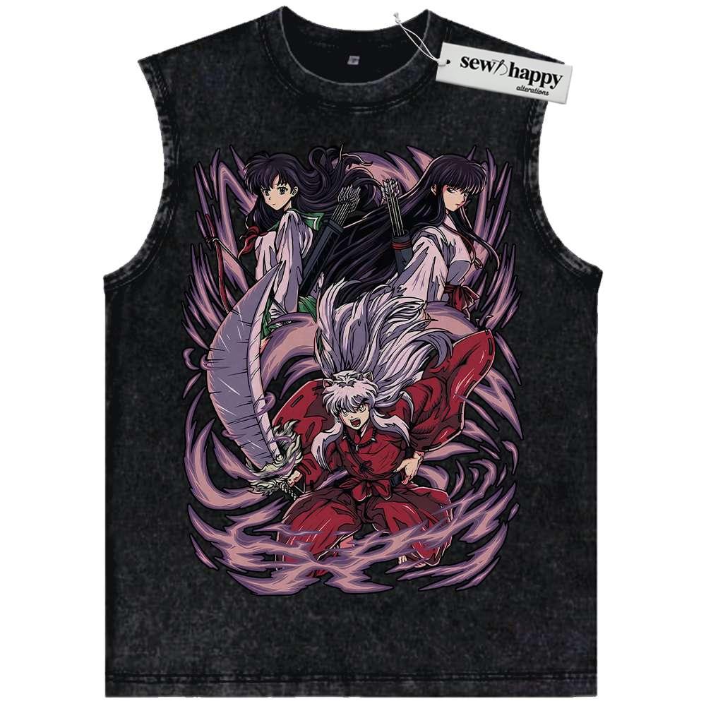 Wash Tank Top Kikyo Tank Top, Kagome Tank Top, Inuyasha Tank Top, Anime Tank Top, Vintage Tank Top