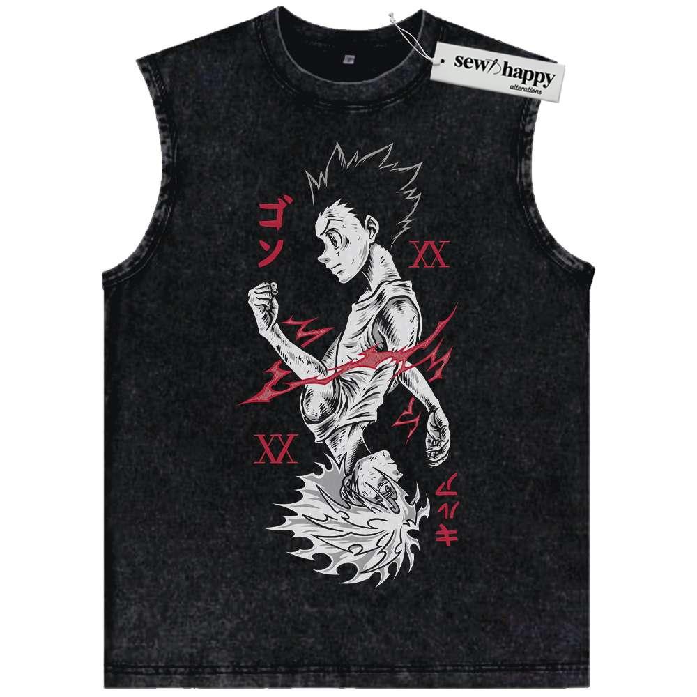 Wash Tank Top Killua Zoldyck Tank Top, Gon Freecss Tank Top, Hunter x Hunter Tank Top, HxH Tank Top, Anime Tank Top, Vintage Tank Top