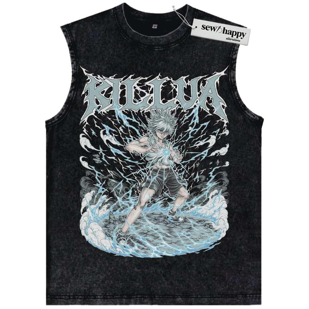 Wash Tank Top Killua Zoldyck Tank Top, Hunter x Hunter Tank Top, HxH Tank Top, Anime Tank Top, Vintage Tank Top