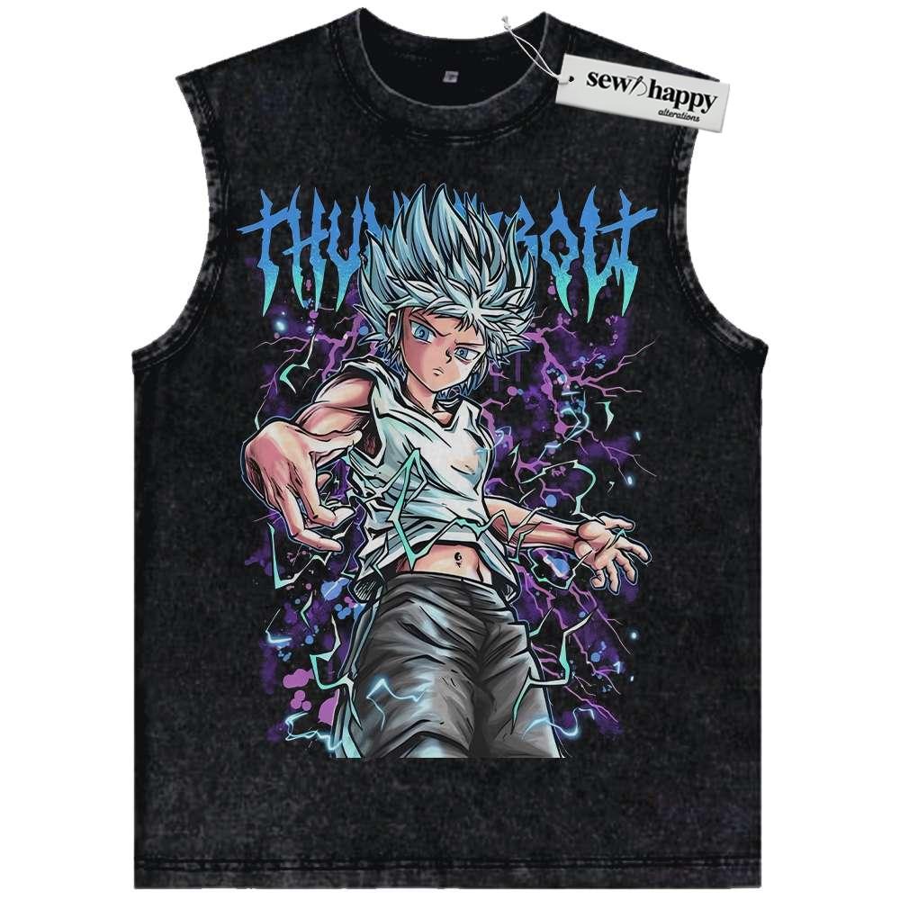 Wash Tank Top Killua Zoldyck Tank Top, Hunter x Hunter Tank Top, HxH Tank Top, Anime Tank Top, Vintage Tank Top