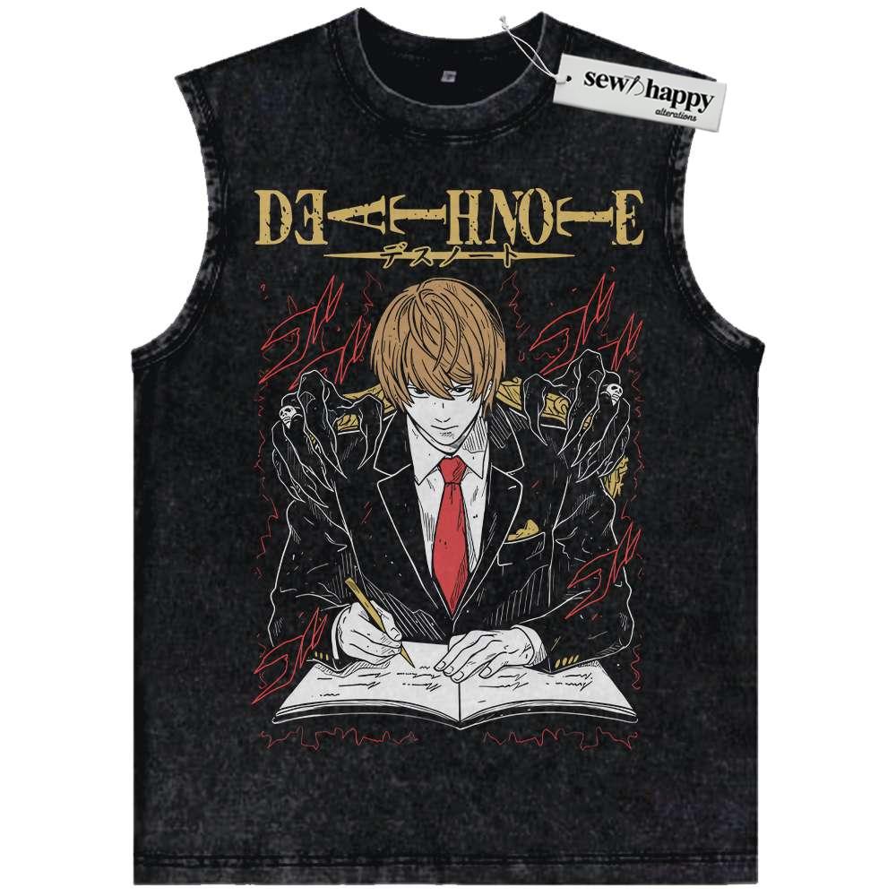 Wash Tank Top Kira – Light Yagami Tank Top, Death Note Tank Top, Anime Tank Top, Vintage Tank Top