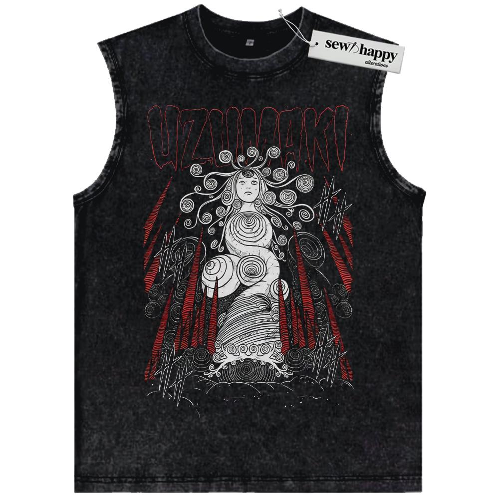 Wash Tank Top Kirie Goshima Tank Top, Uzumaki Tank Top, Junji Ito Tank Top, Anime Tank Top, Vintage Tank Top