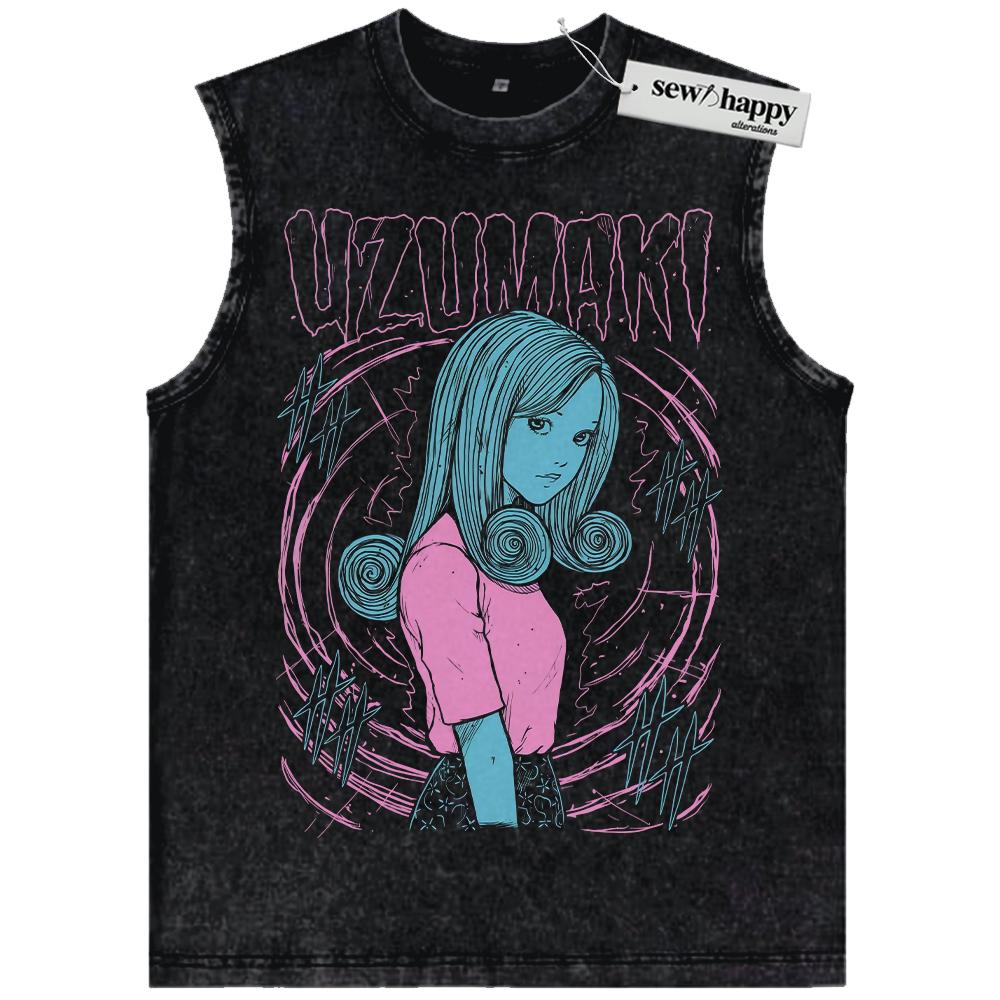 Wash Tank Top Kirie Goshima Tank Top, Uzumaki Tank Top, Junji Ito Tank Top, Horror Anime Tank Top, Vintage Tank Top