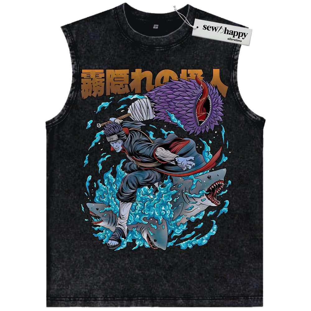 Wash Tank Top Kisame Hoshigaki Tank Top, Naruto Tank Top, Anime Tank Top, Vintage Tank Top