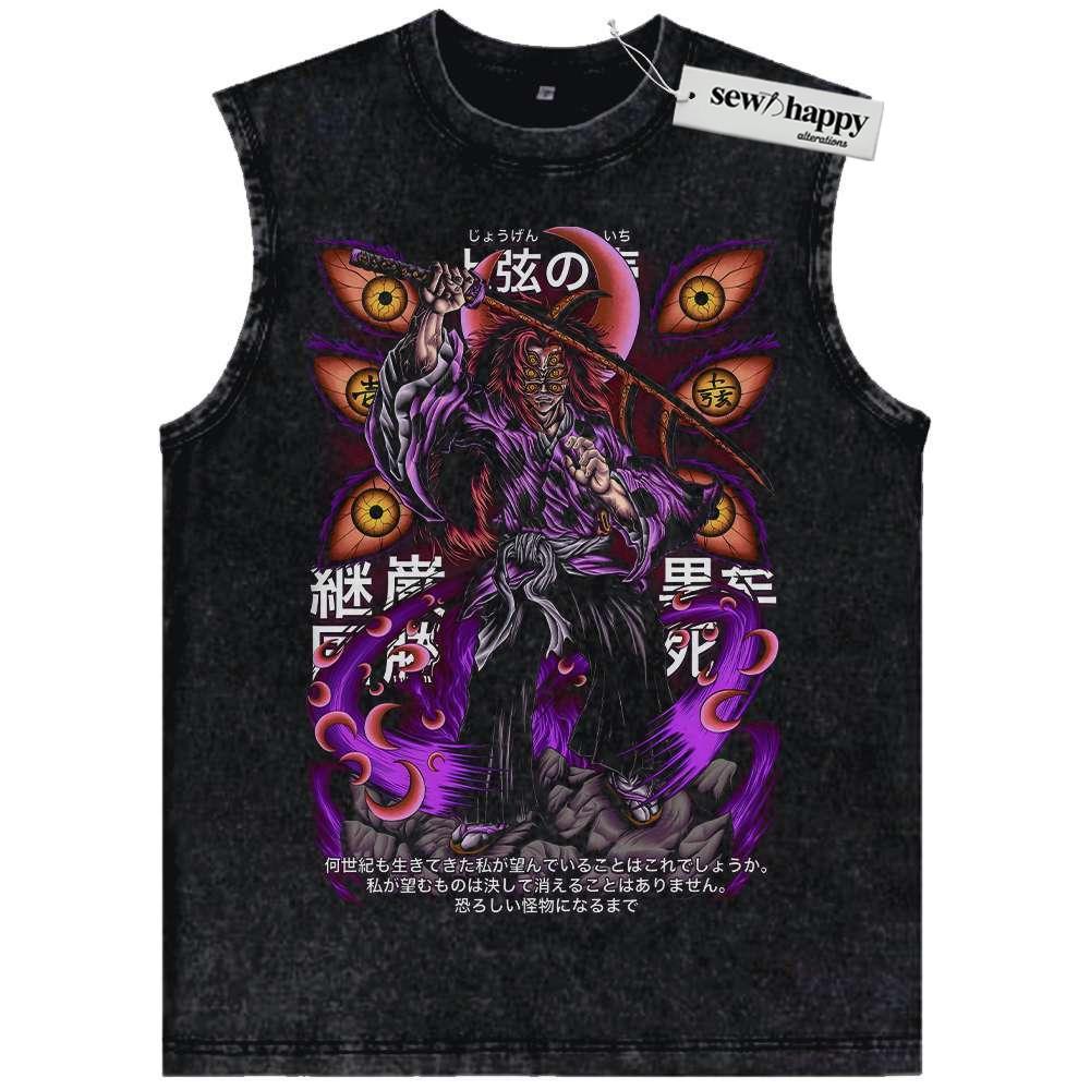 Wash Tank Top Kokushibo Tank Top, Demon Slayer Tank Top, Anime Tank Top, Vintage Tank Top
