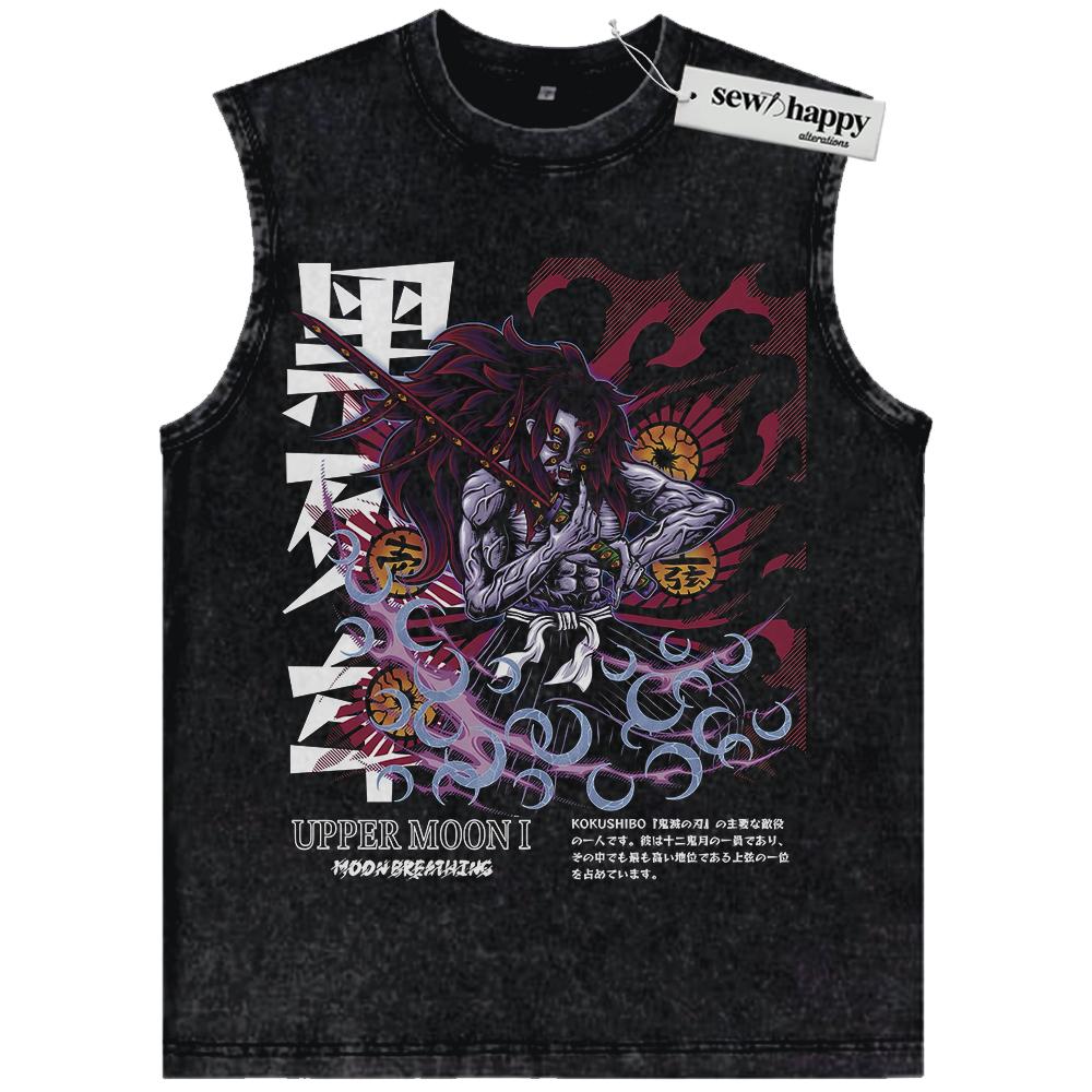 Wash Tank Top Kokushibo Tank Top, Demon Slayer Tank Top, Anime Tank Top, Vintage Tank Top