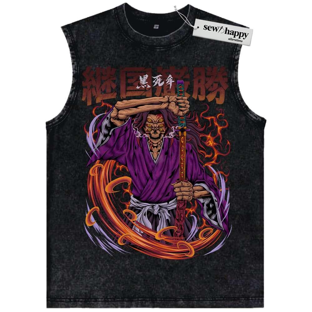 Wash Tank Top Kokushibo Tank Top, Demon Slayer Tank Top, Anime Tank Top, Vintage Tank Top