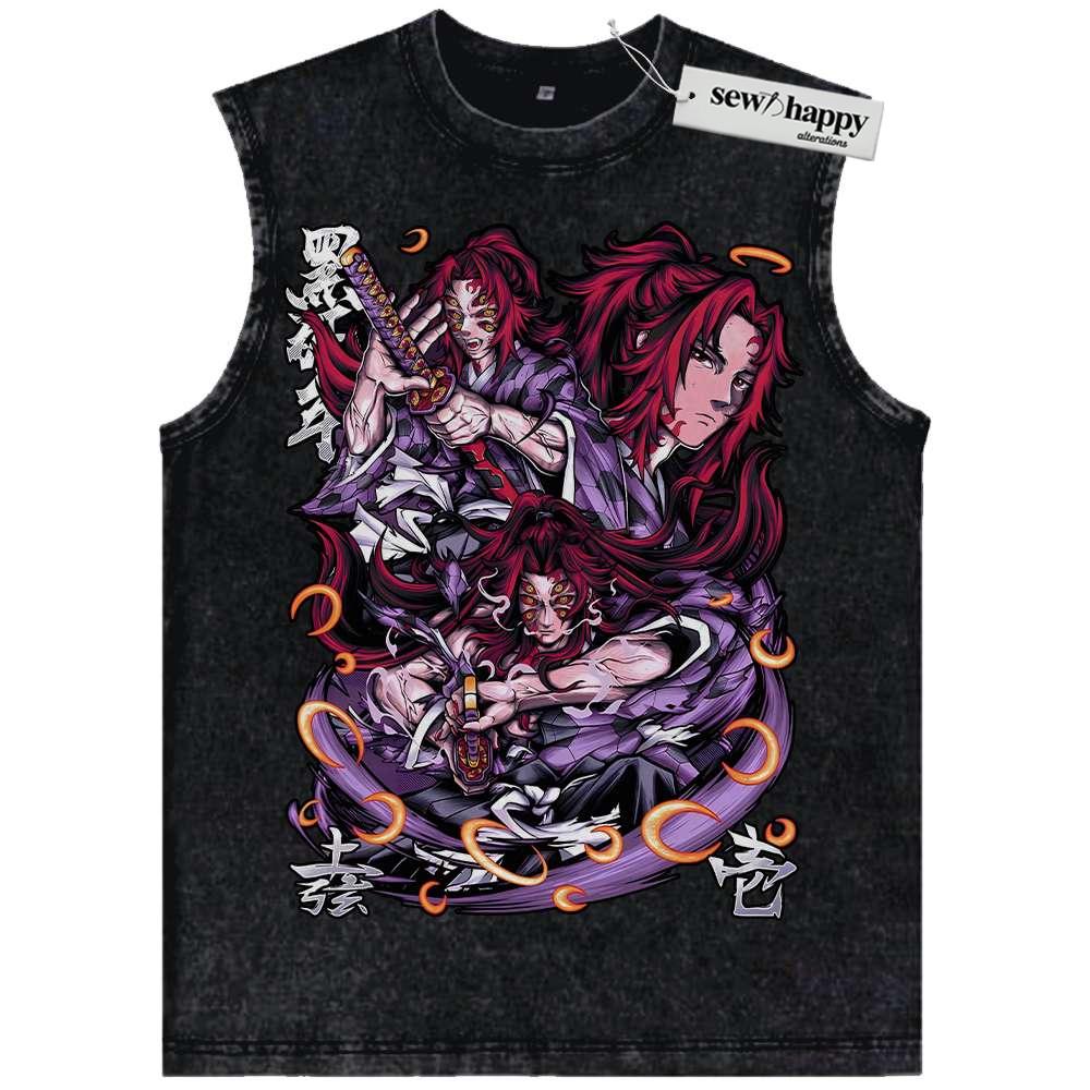Wash Tank Top Kokushibo Tank Top, Demon Slayer Tank Top, Anime Tank Top, Vintage Tank Top