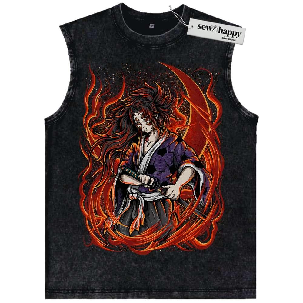Wash Tank Top Kokushibo Tank Top, Demon Slayer Tank Top, Anime Tank Top, Vintage Tank Top