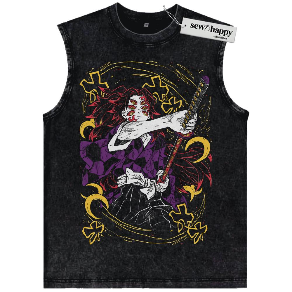 Wash Tank Top Kokushibo Tank Top, Demon Slayer Tank Top, Anime Tank Top, Vintage Tank Top