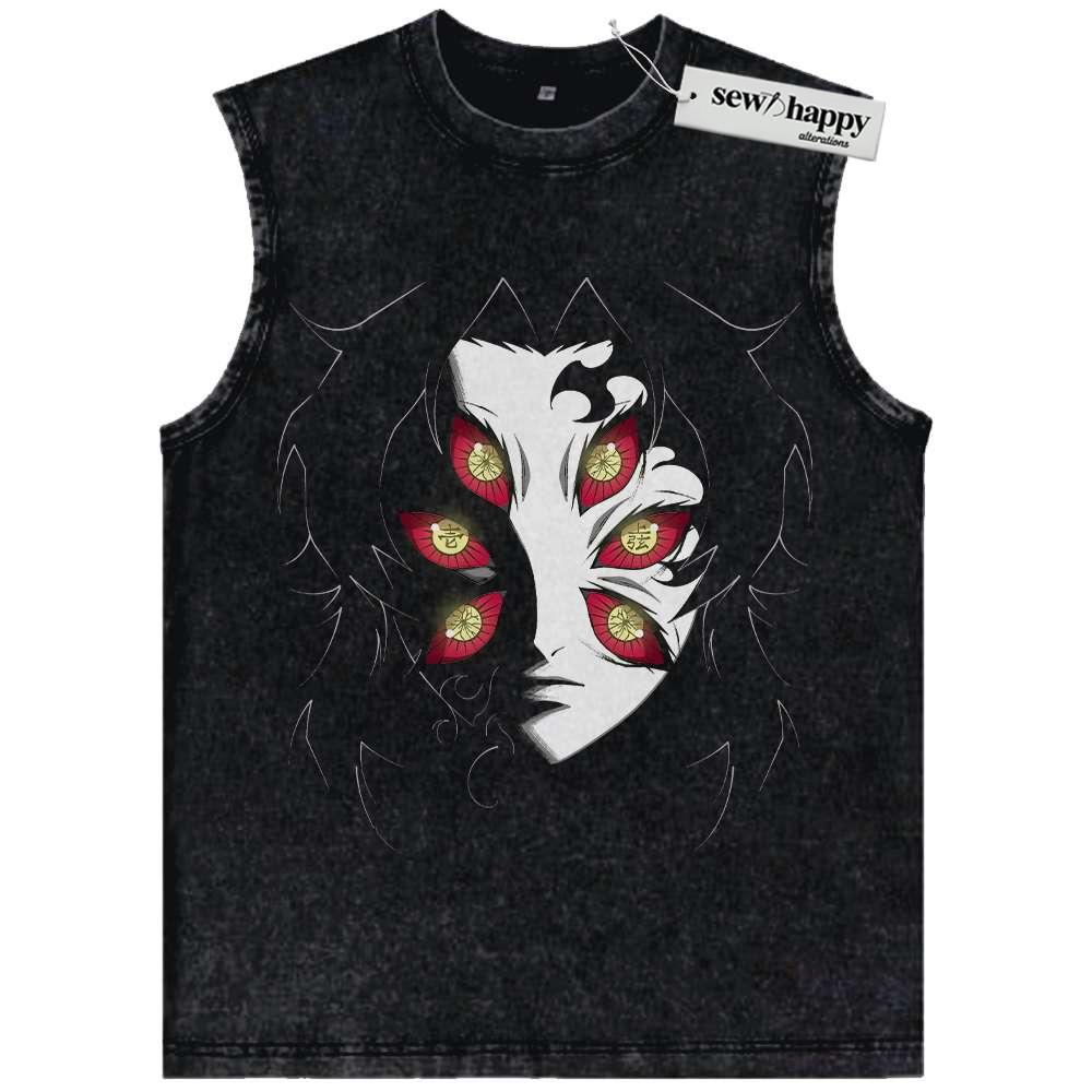 Wash Tank Top Kokushibo Tank Top, Demon Slayer Tank Top, Anime Tank Top, Vintage Tank Top