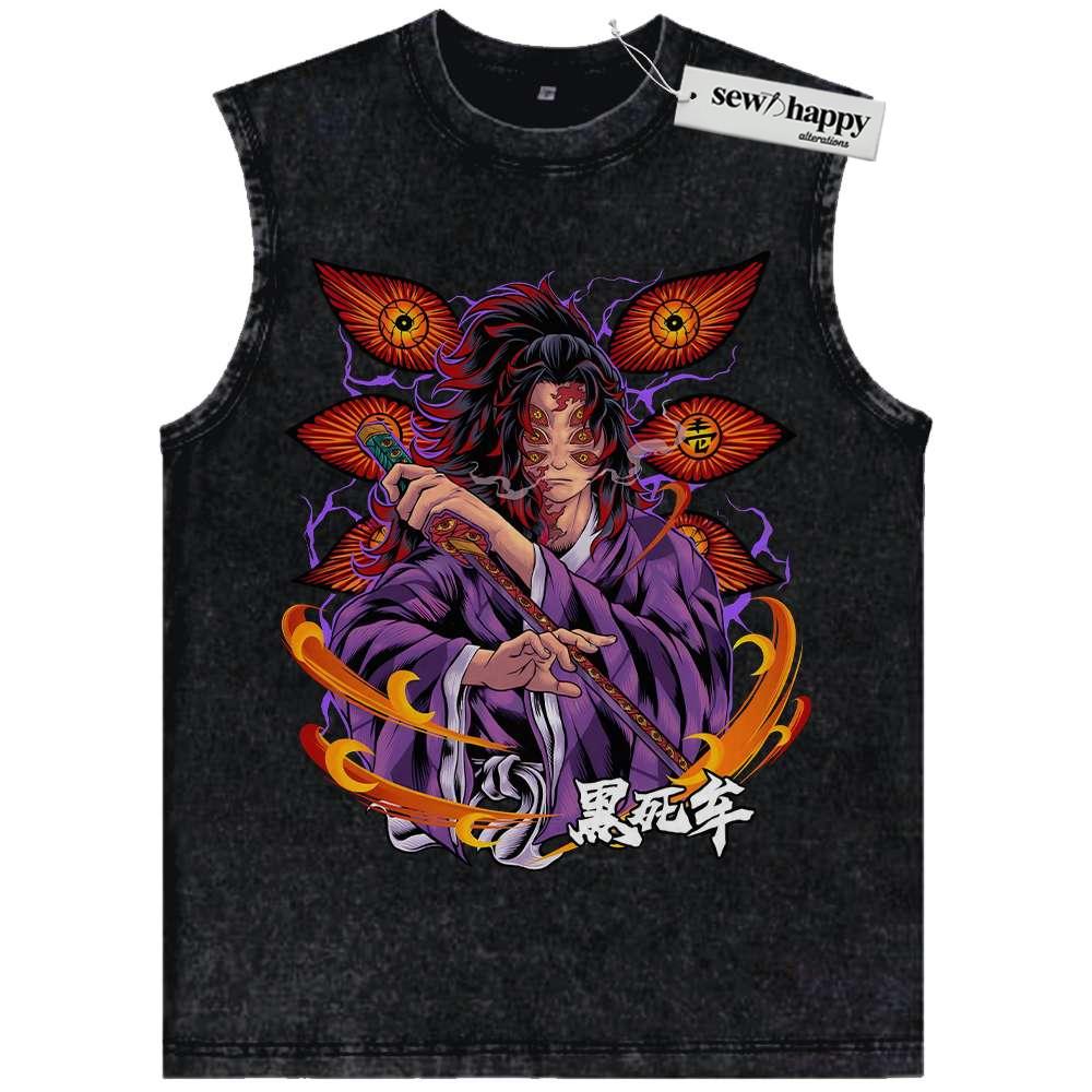 Wash Tank Top Kokushibo Tank Top, Demon Slayer Tank Top, Anime Tank Top, Vintage Tank Top