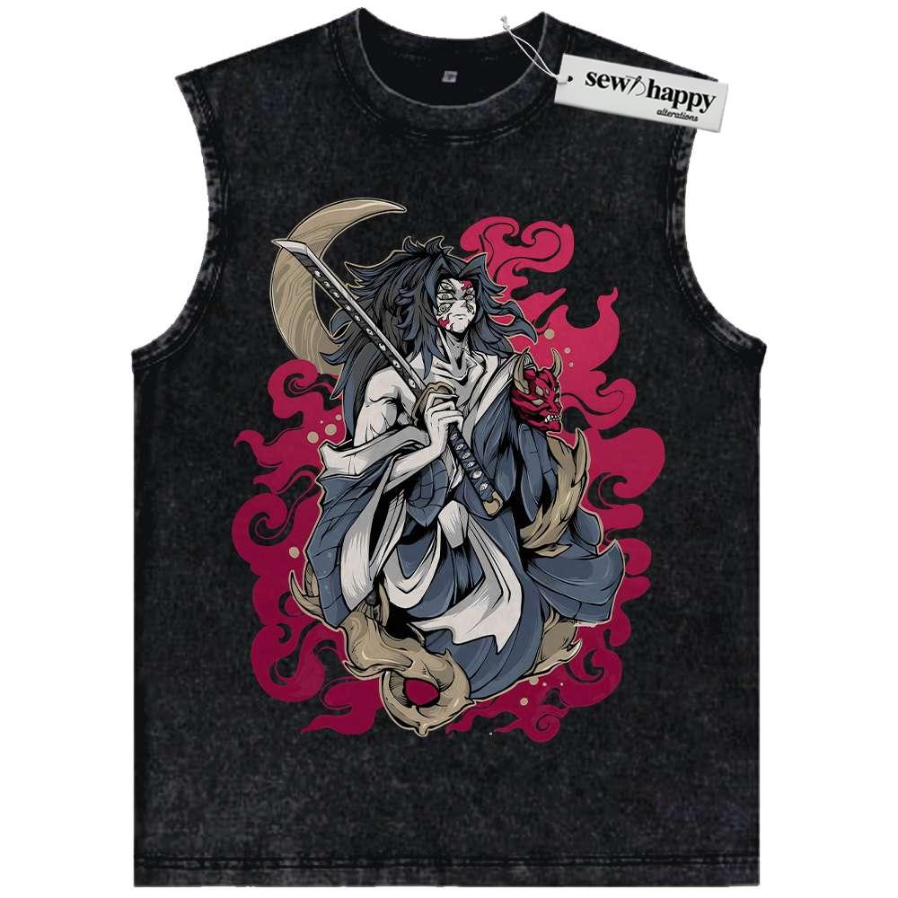 Wash Tank Top Kokushibo Tank Top, Demon Slayer Tank Top, Anime Tank Top, Vintage Tank Top
