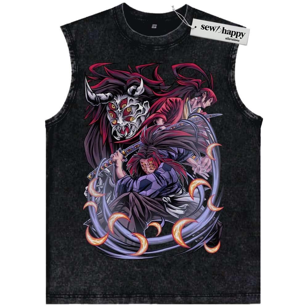 Wash Tank Top Kokushibo Tank Top, Demon Slayer Tank Top, Anime Tank Top, Vintage Tank Top